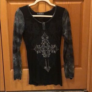 Black long sleeve cross shirt